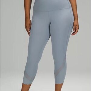 🍋LIKE NEW Lululemon Wunder Under HR Scalopped Hem Mesh Leggings